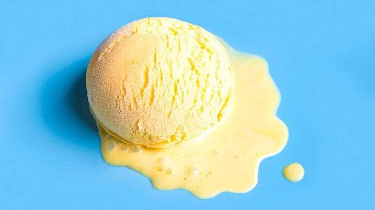 Vanilla ice cream melting